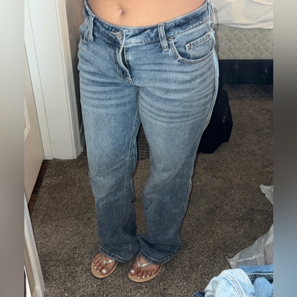 Hollister Women's Straight Leg Jeans - Classic Blue